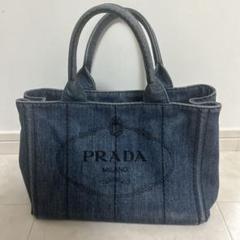 ⭐️良品⭐️PRADA カナパ S デニム トートバッグ　 　　　　　ゴールド金具 美品PRADAプラダカナパデニムトートバッグミニSS黒ブラック