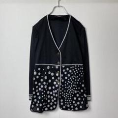 LEONARD FASHION ノーカラージャケット カーディガン 水玉デザイン