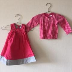 Petit Bateau ワンピースエプロンドレス&カットソー