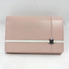 【新品未使用】アニエスベー かぶせ折財布 ピンクベージュ 未使用 agnes b. アニエスベー レザー三つ折り財布 ピンク ミニ