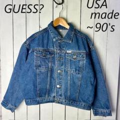 80〜90年代 GUESS ゲス デニムジャケット メンズXL相当 古着