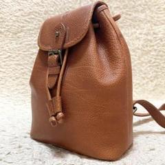 美品】ポロ ラルフローレン 巾着 リュック ミニ レザー ブラウン