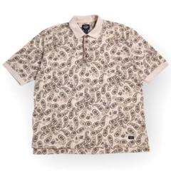 90s dockers 希少 コットンリネン ペイズリー柄 ポロシャツ 麻 綿