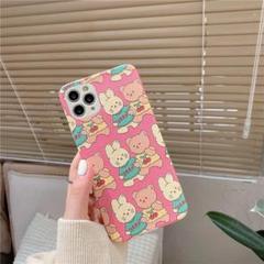 クマウサギのアイフォンケース・iPhone13ケース・シリコンケース,熊・うさぎ