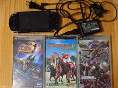 動作確認済　PSP-1000本体ブラック＋ソフト3本