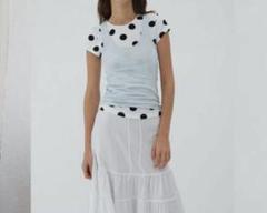 今週値引きpalomawool/Loana ドット柄 半袖レイヤードトップスのサムネイル