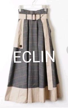 ECLIN チェックトレンチ風スカート