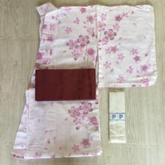 浴衣・帯・こしひもセット　桜柄　ピンク