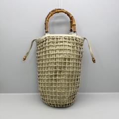 レア! GUCCI 美品 バンブー 巾着 編み込み ハンドバッグ かごバッグのサムネイル