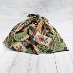 和柄あずま袋　ニワトリ　ナス　唐辛子　エコバック　木綿　サブバッグ　ハンドメイド