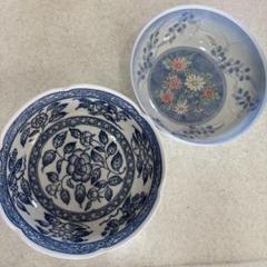 たちきち青い花柄と美濃焼花模様のボウルセット