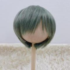 ドールウィッグ 8～9インチ グリーン ショートヘア ボブ SD BJD 緑髪