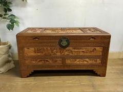 管370☆中国☆アンティーク☆手彫り☆カンファーチェスト☆収納箱☆