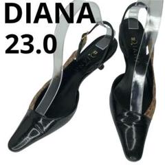 DIANA パンプス ヒョウ柄 ハラコ調 23cm レディース靴