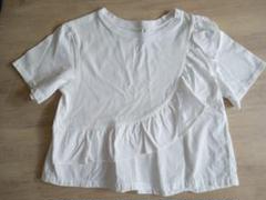 H&M フリルデザイン ホワイトTシャツ EU 122/128
