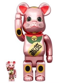 BE@RBRICK 招き猫 開運 金メッキ 発光 400％ 2セット MEDICOM TOY - BE@RBRICK 招き猫 開運 金メッキ 発光 400％