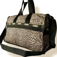 良品レスポートサック ヒョウ　レオパードボストンバッグ　大容量