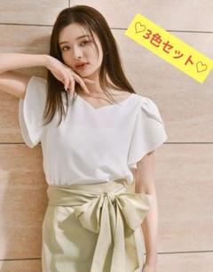 【プロポーションボディドレッシング】チューリップ袖ブラウス3点セット プロポーションボディドレッシング】チューリップ袖ブラウス3点