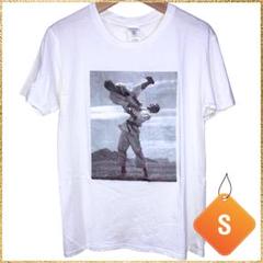モノクロ柔術フォトプリント Tシャツ 白 S GILDAN Softstyle