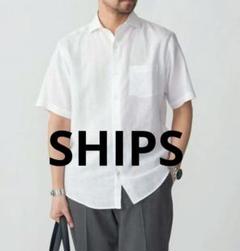 SHIPS☆セミワイドカラーリネンショートスリーブシャツのサムネイル