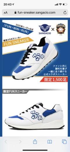 サンガッチョ　ファイターズコラボスポーツシューズ 青/白 サンガッチョ Sangacio 日本ハム ファイターズ fighters
