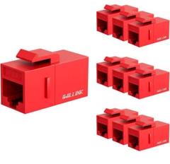 ✦RJ45 Cat6 キーストーンカプラー LAN ケーブル 25個 赤