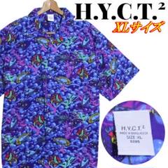 H.Y.C.T.² 総柄 熱帯魚柄 トロピカルフィッシュ柄 開襟シャツ XL