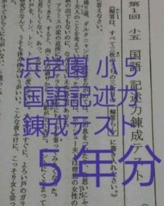 浜学園　小６　６年分　国語記述力錬成テスト　中学受験　難関　最難関 浜学園 小6 6年分 国語記述力錬成テスト 中学受験 難関 最