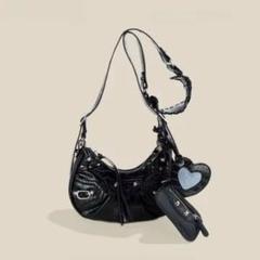 archive Y2K leather hand bag white studs