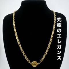 美品 CHANEL シャネル ネックレス ロング ココマーク 金メッキ ゴールド