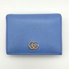 グッチ プチマーモント ggスプリーム バイカラー 二つ折り財布　ブルー　水色 グッチ プチマーモント ggスプリーム バイカラー 二つ折り財布