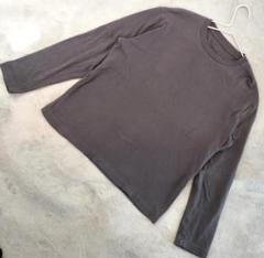 無印良品 天竺編み クルーネック 長袖 Tシャツ チャコール サイズL
