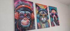 カラフルな動物のポップアート絵画