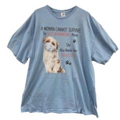デルタ　メンズTシャツ　水色　2XL　マスク犬　シーズー ゆるかわ【4101】