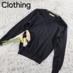 【Clothing】エヌヴィアイ レディース Vネック薄手ニット ウール L