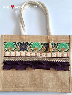 akemi様お取引中⭐2698⭐❣️夏バッグ❣️一点物インド刺繍大人可愛い♡