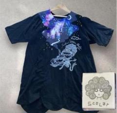 【スカラー】アートツリー柄ワイドスリーブTシャツ 黒