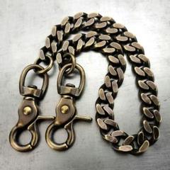 真鍮 燻し 銀メッキ 喜平 12㍉ ウォレットチェーン ヴィンテージ 2クリップ 真鍮 ステンレス 燻し 喜平 13㍉ ウォレットチェーン