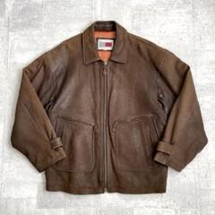 OLD 古着 羊革 レザージャケット オーバーサイズ LL ブラウン