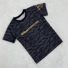 Wilson Tシャツ カモフラージュ柄 半袖 ロゴプリント ブラック 150