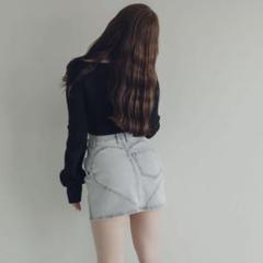 スカート andmary Heart hip denim skirt M ANDMARY】Heart hip denim skirt