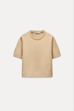 ZARA ベーシックプレーンニットショートスリーブトップス 半袖