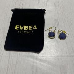 EVBEA ピアス 青 い 石 レディース ビジュー イヤリング 丸型 収納袋