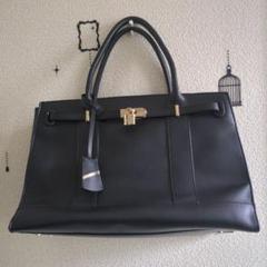 美品》ROPE' A4対応 リアルレザーナローベルトトートバッグ 黒 2way