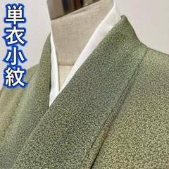 KP189 準美品 単衣 小紋 身丈127cm 夏用 広襟 着物 正絹