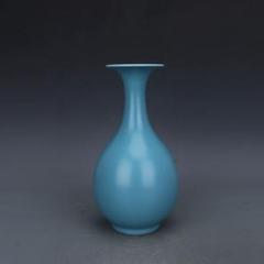 清雍正汝釉天青色玉壺 景徳鎮 陶磁器 装飾品 現代工芸品 美術品 置物 清雍正汝釉天青色玉壺 景徳鎮 陶磁器 装飾品 現代工芸品 美術品