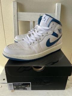 [値下げ終了]Air Jordan 1 Mid ホワイト/ブルー 9
