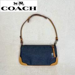 【美品✨】COACH コーチ アクセサリーポーチ デニム レザー 8335