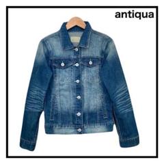 アンティカ　デニムジャケット　Gジャン　ダメージ加工　アウター　レディース　M