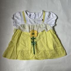 ファミリア　familiar 騙し絵　レイヤード　tシャツ 花　てんとう虫